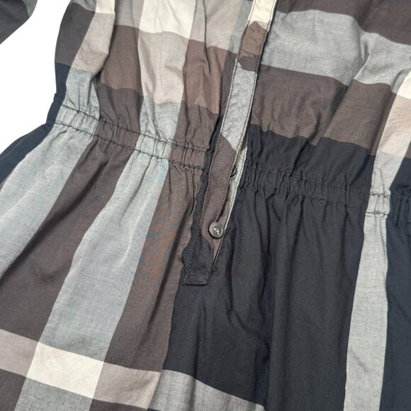BURBERRY London Girls size 7/8 Grey/Black Check Plaid Shirt Dress - Picture 5 of 14